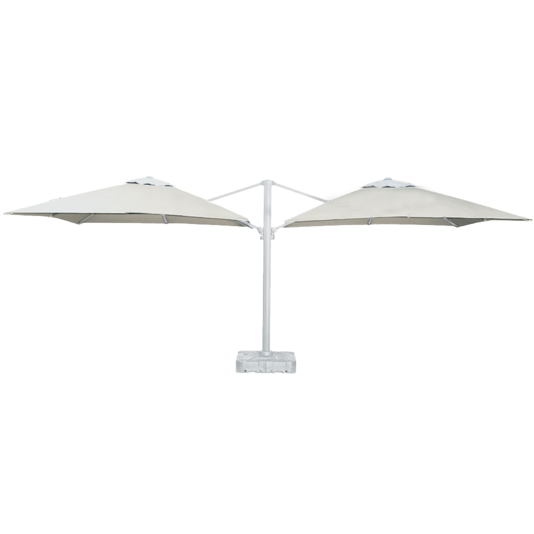 DUAL - Double Square Cantilever Umbrella - Grey